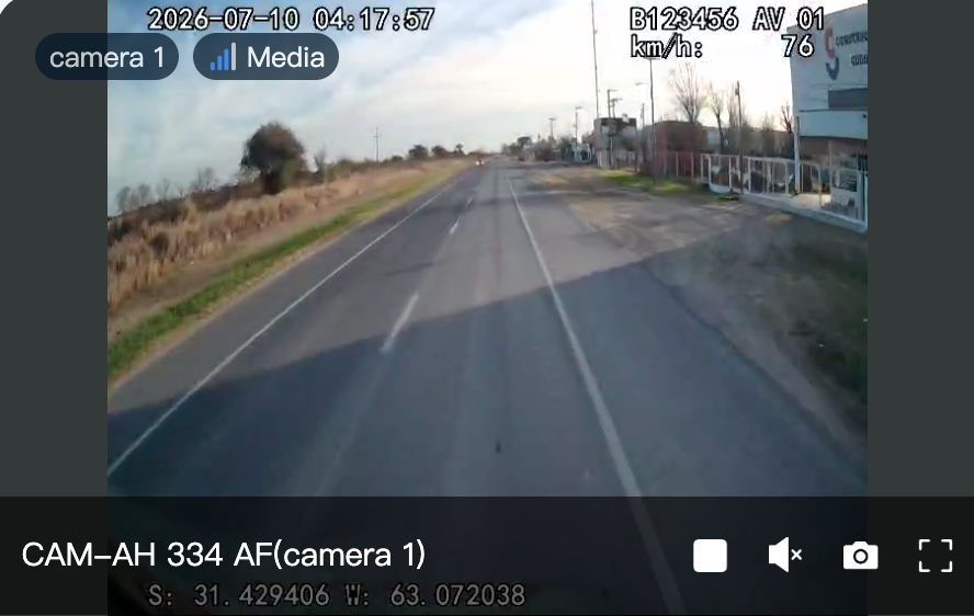 Captura real de la cámara a la ruta vista desde la plataforma